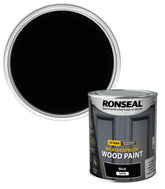 Ronseal 10 Year Weatherproof Wood Paint Satin Black 750ml